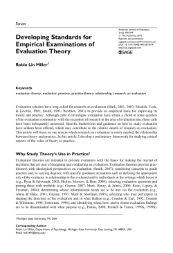 Developing standards for empirical examinations of evaluation theory