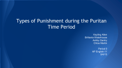 Types of Punishment during the Puritan Time Period