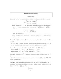 Introduction to Probability Exercise sheet 7 Exercise 1