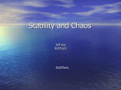 Stability and Chaos