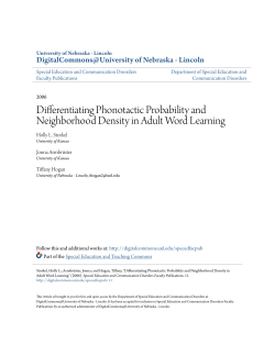 Differentiating Phonotactic Probability and Neighborhood Density in