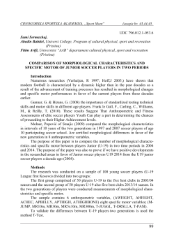 comparison of morphological characteristics and specific motor of
