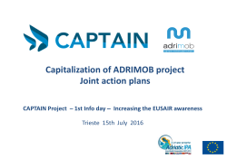 Capitalization of ADRIMOB project Joint action plans