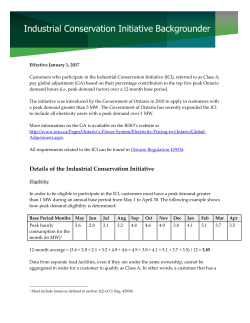 Industrial Conservation Initiative Backgrounder