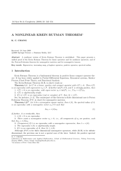 A NONLINEAR KREIN RUTMAN THEOREM&lowast;
