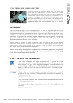 one region, one firm procurement your experts for