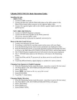 GReddy INFO TOUCH Basic Operation Guide: