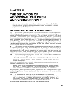 the situation of aboriginal children and young people