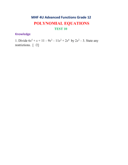 MHF 4U Polynomial Equations Test 10