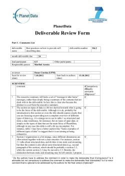 ACTIVE Deliverable template - WIKI
