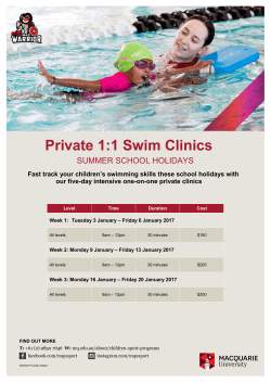 Private 1:1 Swim Clinics