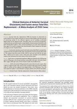 Clinical Outcome of Anterior Cervical Discectomy and Fusion versus