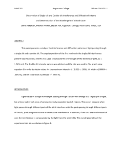 Observation and Determination of the Wavelengths of a