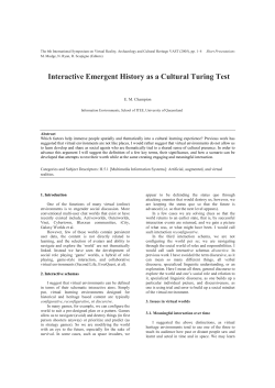 Interactive Emergent History as a Cultural Turing Test