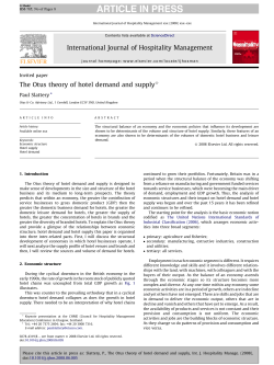 The Otus theory of hotel demand and supply&sect; International Journal
