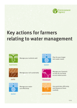 Key actions for farmers relating to water