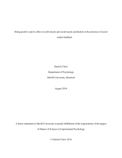 Being positive and its effect on self-esteem and