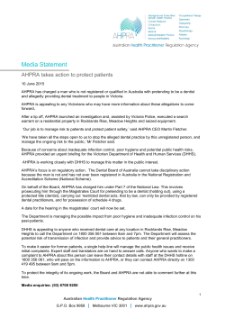 Media statement - AHPRA takes action to protect patients