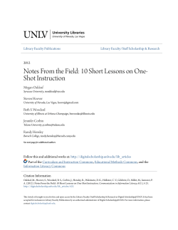 10 Short Lessons on One-Shot Instruction