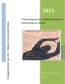 BCPS Literary Criticism Primer - Baltimore County Public Schools