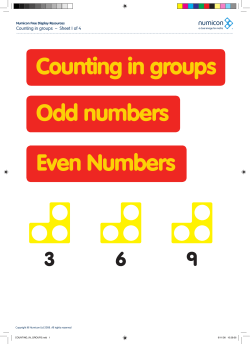 Counting in groups Odd numbers Even Numbers
