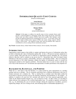 information quality cost curves - MIT Information Quality Program