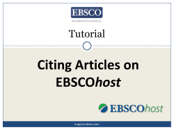 Tutorial - EBSCO Support
