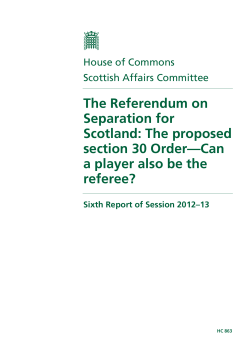 The Referendum on Separation for Scotland