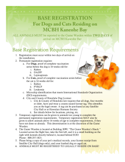 BASE REGISTRATION For Dogs and Cats Residing