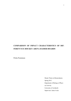 comparison of impact characteristics of dif- ferent ice hockey
