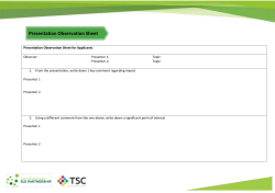 Presentation Observation Sheet