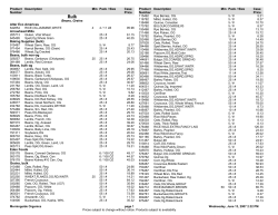 Product Number Description Min Pack / Size Case Price Beans