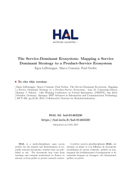 The Service-Dominant Ecosystem: Mapping a Service - HAL