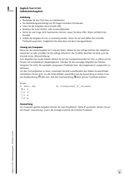 1 . Englisch Test A1/A2 Selbsteinstufungstest Anleitung
