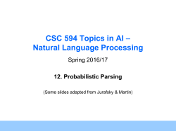 Probabilistic Parsing