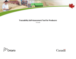 Traceability self-assessment tool for Producers