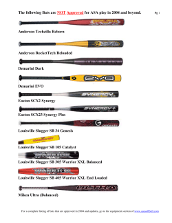 The following Bats are NOT Approved for ASA play in 2004 and