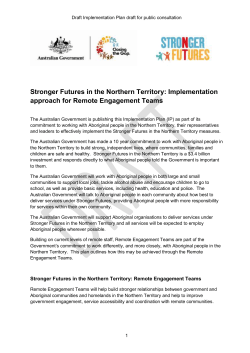 Stronger Futures in the Northern Territory