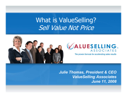 Sell Value Not Price - ValueSelling Associates