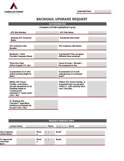 Backhaul Upgrade Request