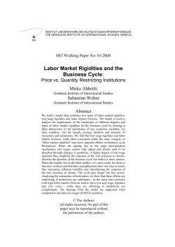 Labor Market Rigidities and the Business Cycle: