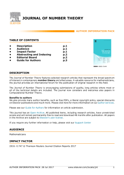 journal of number theory