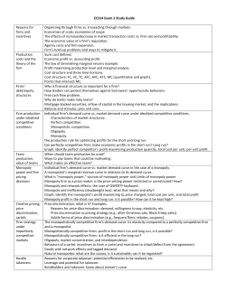 EC314 Exam 2 Study Guide - Susanto-CMU