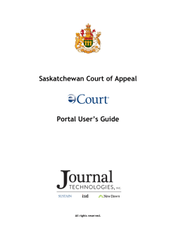 Saskatchewan Court of Appeal Portal User`s Guide