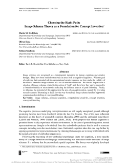 Choosing the Right Path: Image Schema Theory as a Foundation for