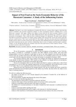 Impact of Fast Food on the Socio