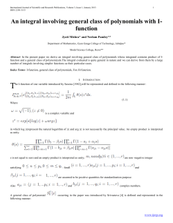 An integral involving general class of polynomials with I