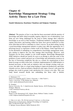 Knowledge Management Strategy Using Activity Theory for a Law Firm