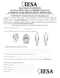 iesa skin condition evaluation and authorization to compete in jr