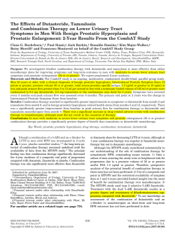 The Effects of Dutasteride, Tamsulosin and Combination Therapy on